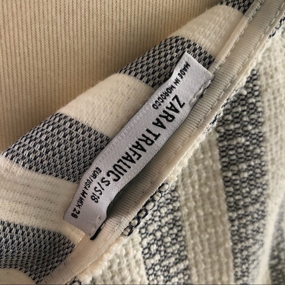 Zara Dress Cream Stripes Size M - Picture 6 of 7